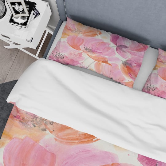 Designart 'Shabby Flower III' Shabby Bedding Set - Duvet Cover & Shams